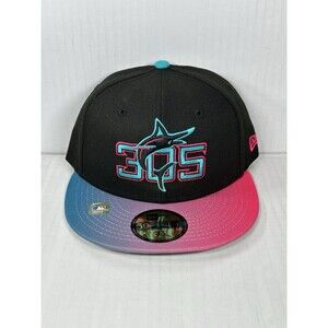 New Era Miami Marlins MLB 305 City Connect 59FIFTY Fitted Cap Hat NWT Size 7 1/4